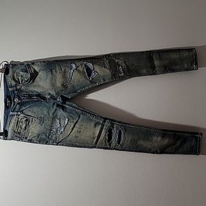 SERENEDE Ciel 7 Serenity Prayer Skinny Jean Streetwear Patchwork Distress Denim